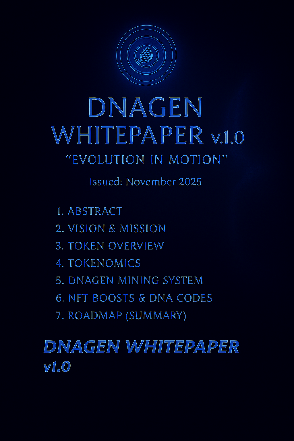 DNAGEN Whitepaper — Evolution in Motion