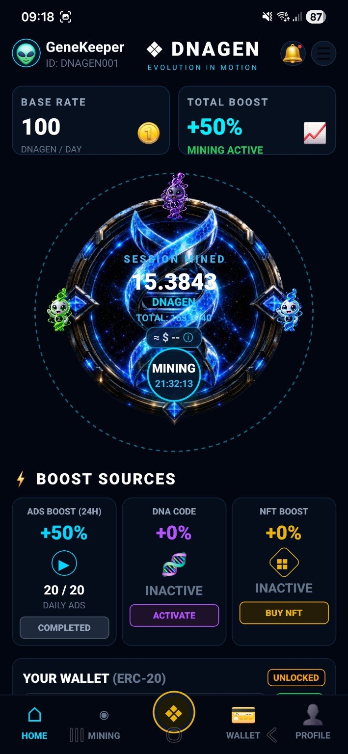 DNAGEN Mining App Preview